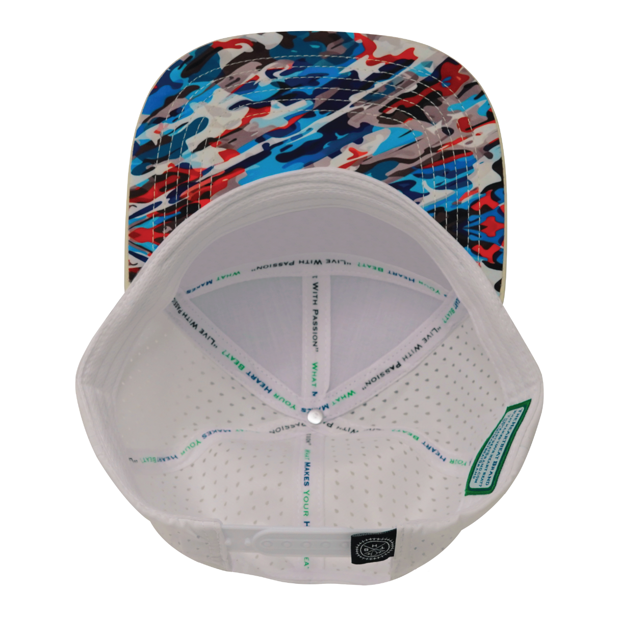 THB - 7 Panel - Party Camo - Cream / Blue / White - Laser Mesh (Unisex)