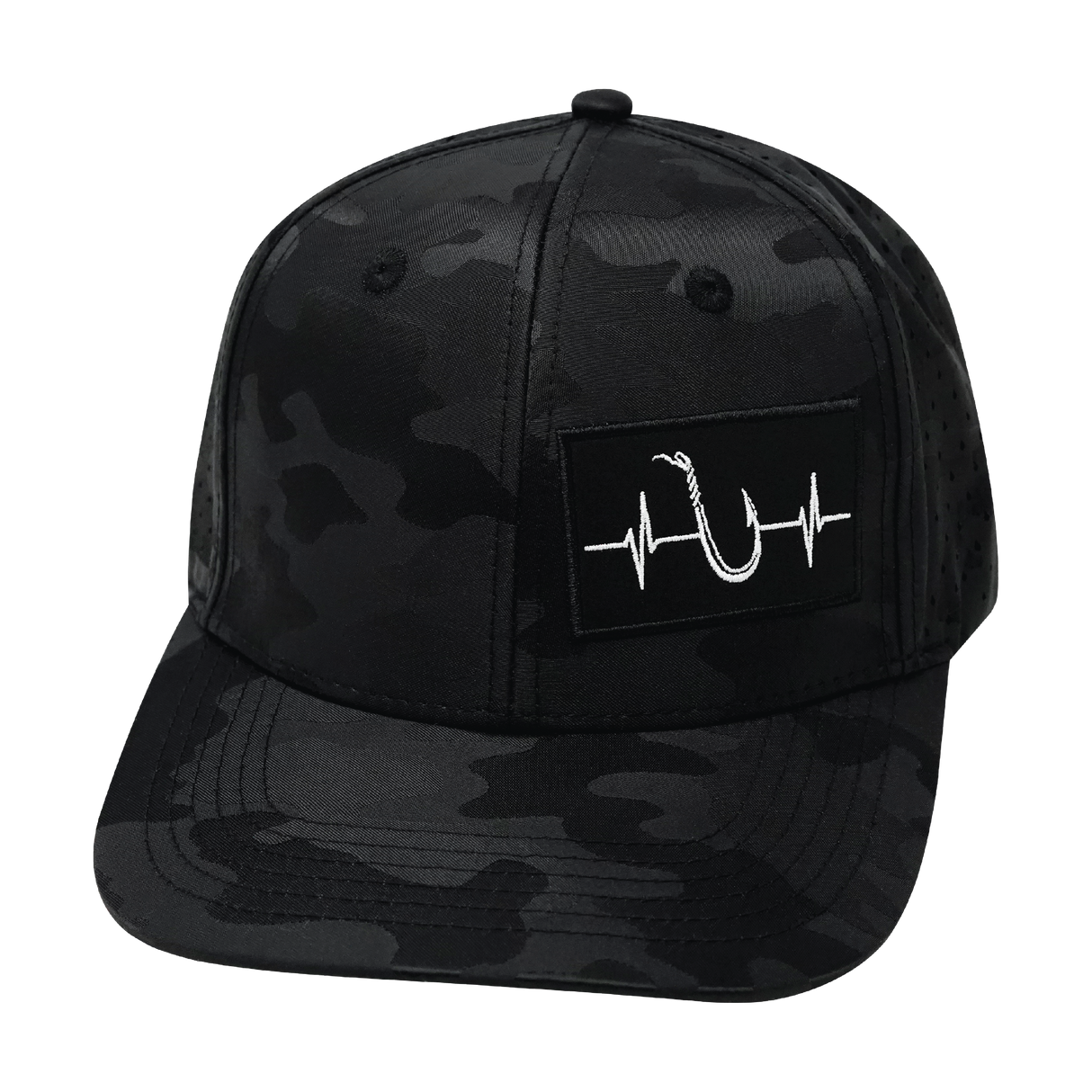 Fishing - 6 Panel - Black Camo - Laser Mesh (Unisex)