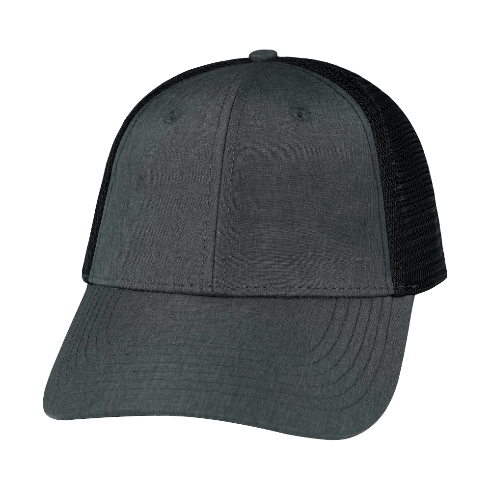 Blank - 6 Panel - Shallow Fit - Slate Gray / Black (Unisex) - Soft Trucker Mesh