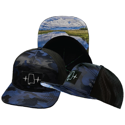 Alabama - 7 Panel - Navy Camo / Black- Laser Mesh (Unisex)