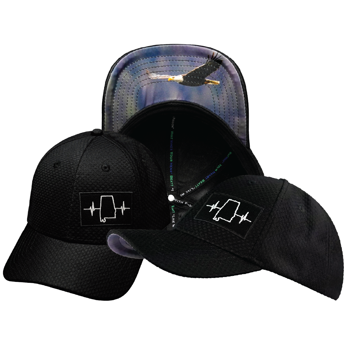 Alabama - 6 Panel - AirMesh - Athletic Fit - Black - Fabric Back(Unisex)
