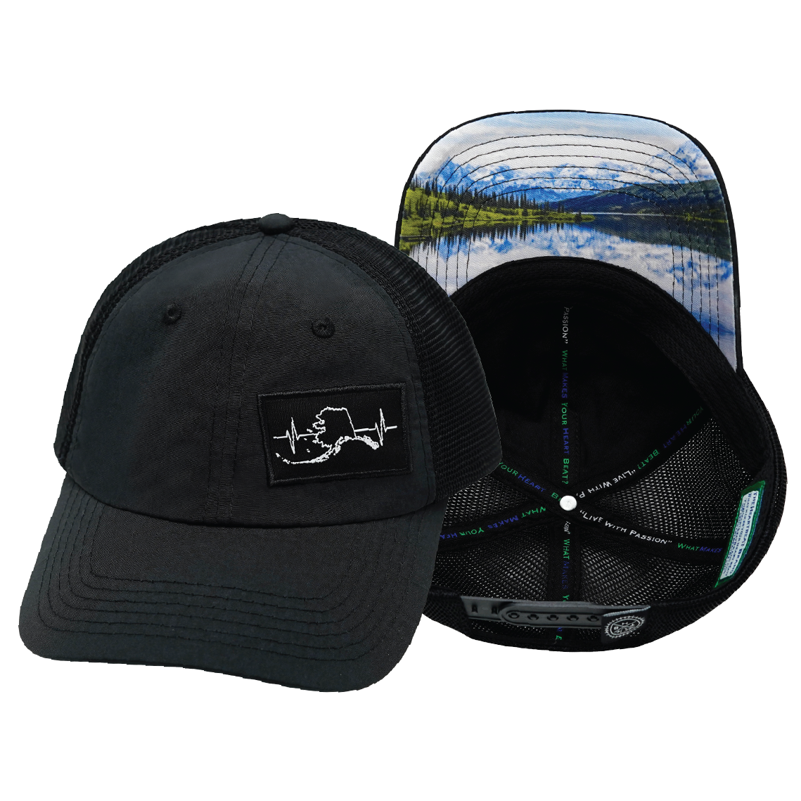 Alaska - 6 Panel - Unstructured - Black - Soft Trucker Mesh (Unisex)