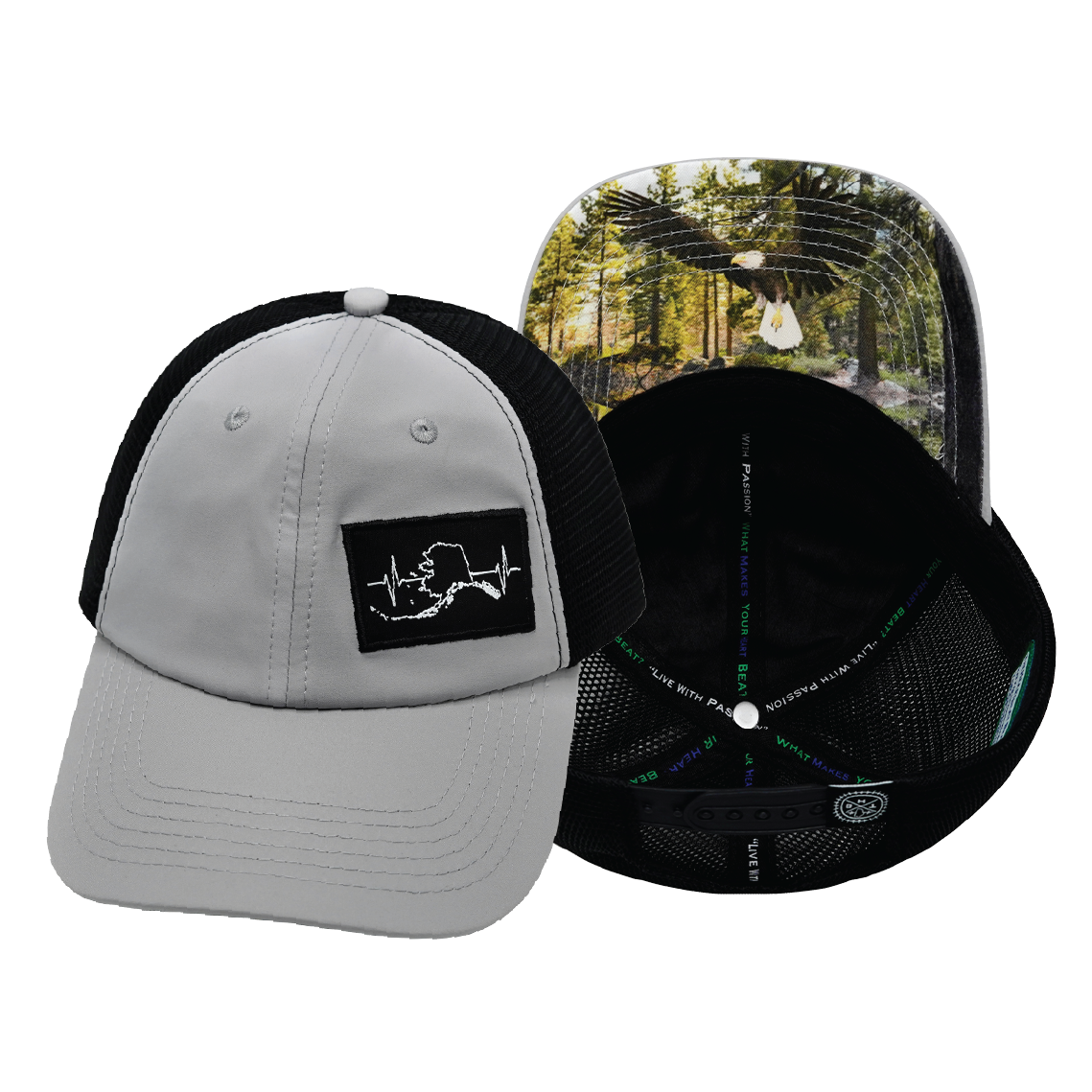 Alaska - 6 Panel - Unstructured - Gray / Black - Laser Mesh (Unisex)