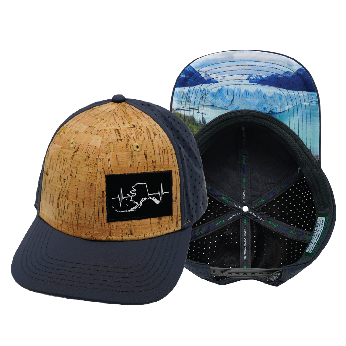 Alaska - 6 Panel - Cork - Charcoal - Laser Mesh (Unisex)