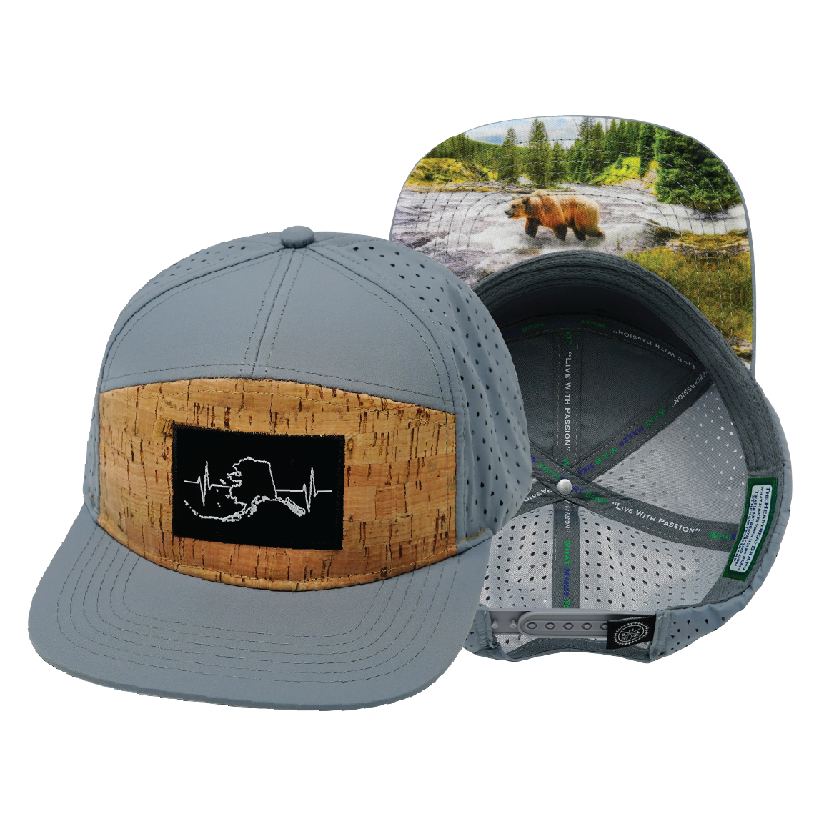 Alaska - 7 Panel - Cork - Gray Blue - Laser Mesh (Unisex)