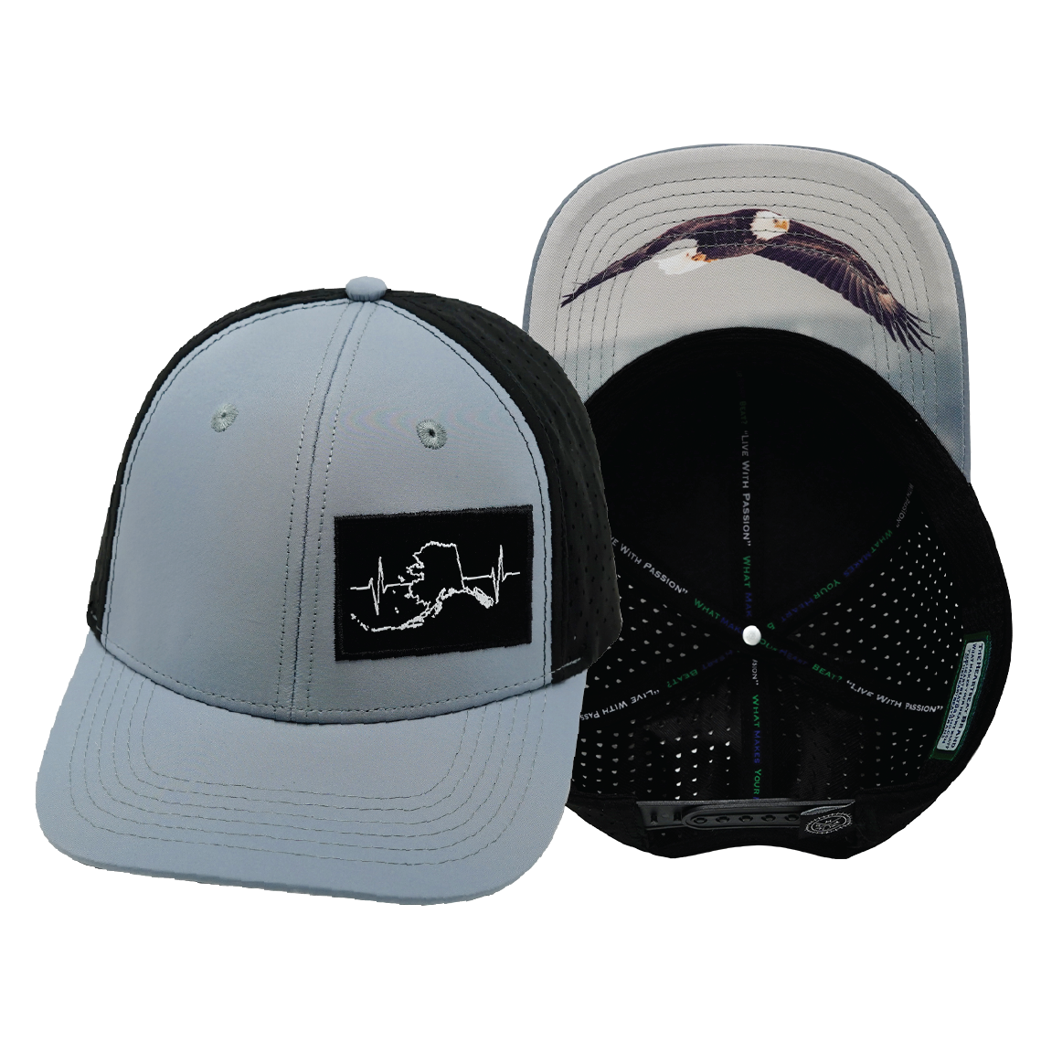 Alaska - 6 Panel - Gray Blue / Black - Laser Mesh (Unisex)