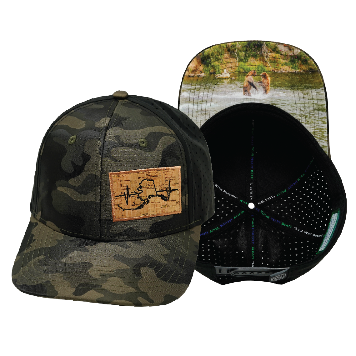 Alaska - 6 Panel - Tan Camo / Black - Laser Mesh (Unisex)