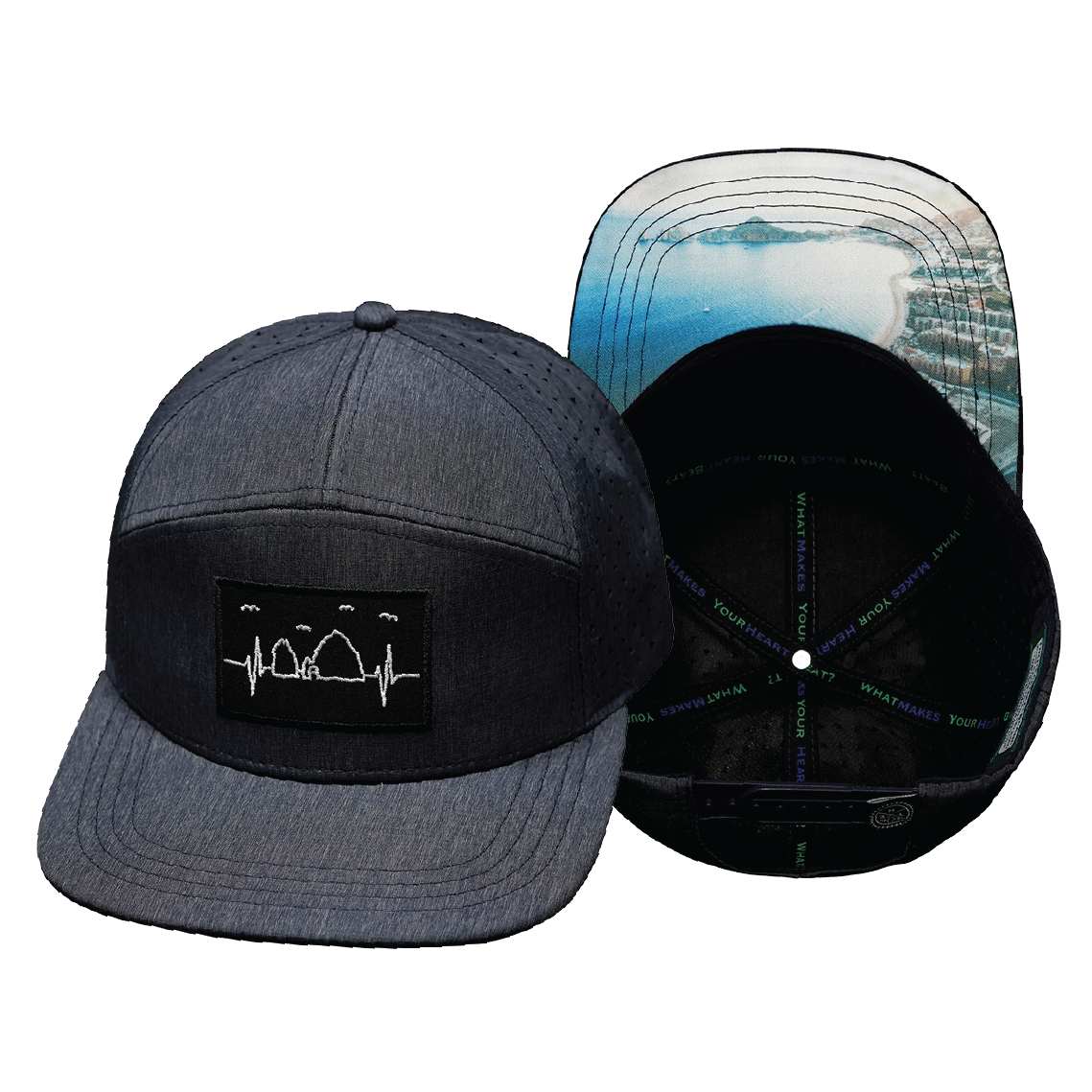 Cabo - 7 Panel - Ocean Blue - Laser Mesh (Unisex)