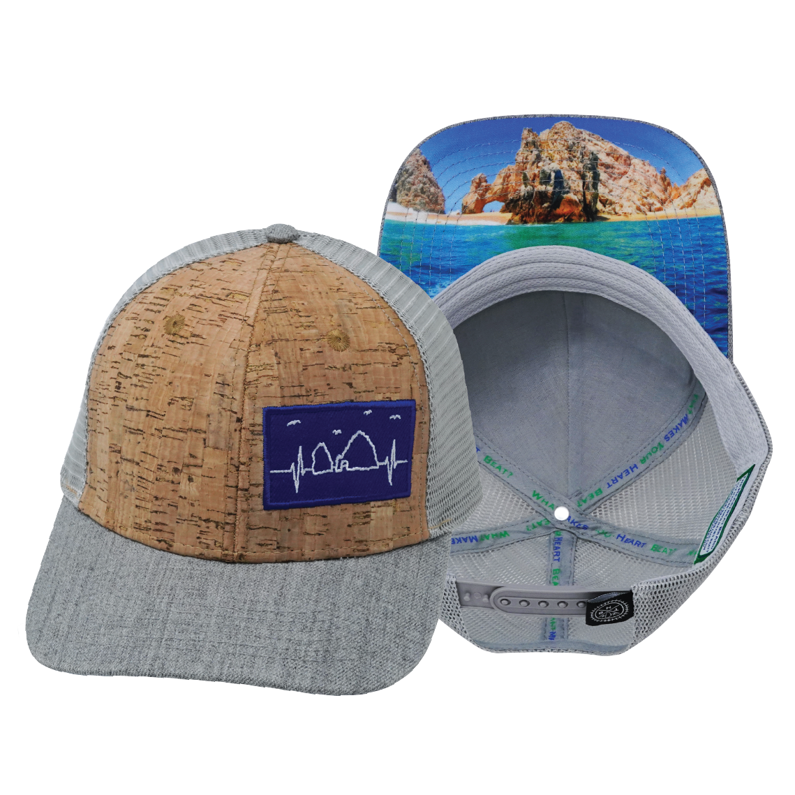 Cabo - 6 Panel - Cork - Heather Gray - Trucker Mesh (Unisex)