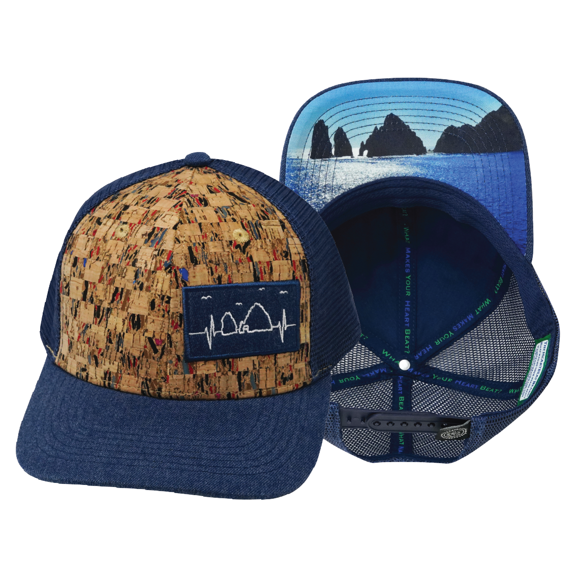 Cabo - 6 Panel - Cork - Navy - Trucker Mesh (Unisex)
