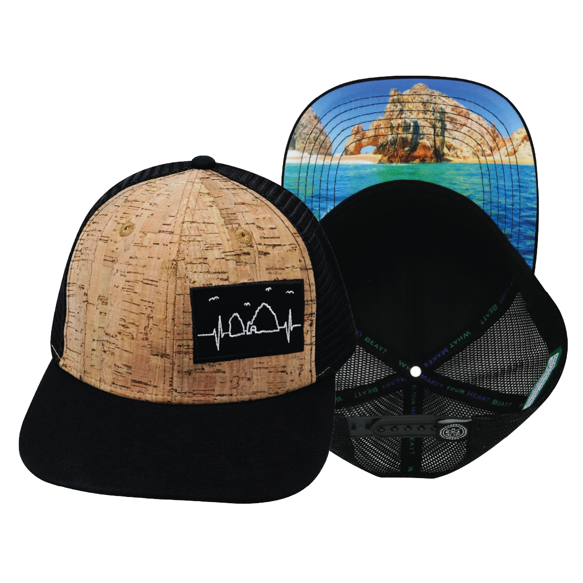 Cabo - 6 Panel - Cork - Black - Trucker Mesh (Unisex)