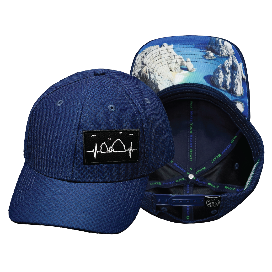 Cabo - 6 Panel - AirMesh - Atheltic Fit - Navy - Fabric Back (Unisex)