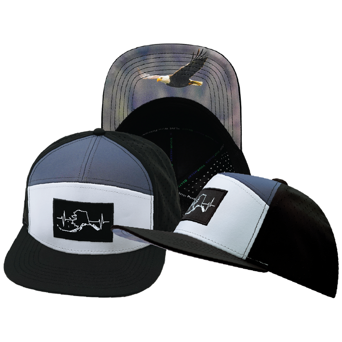 Alaska - 7 Panel - Black / Gray / Charcoal - Laser Mesh (Unisex)