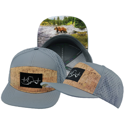 Alaska - 7 Panel - Cork - Gray Blue - Laser Mesh (Unisex)