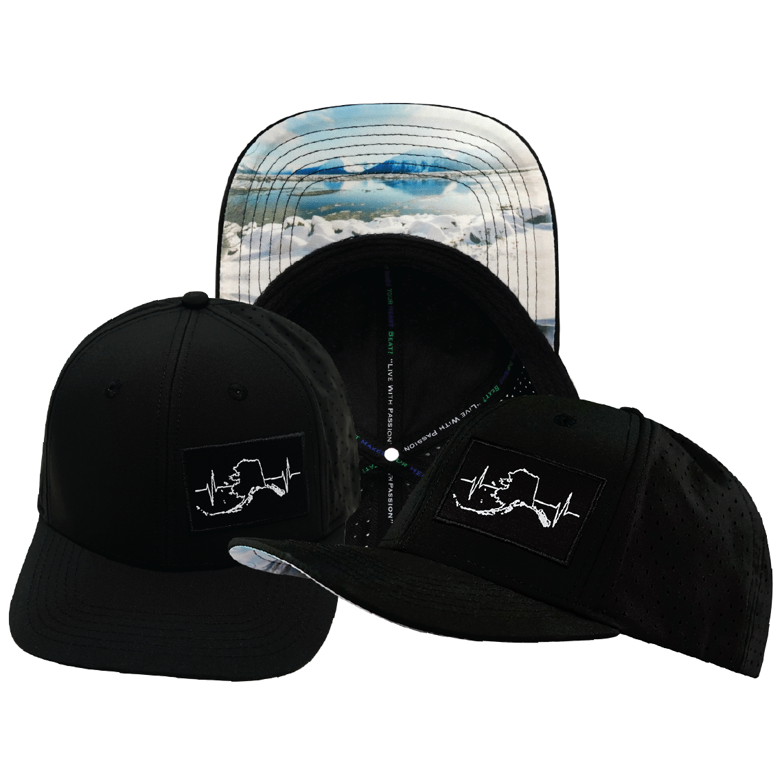 Alaska - 6 Panel - Black - Laser Mesh (Unisex)