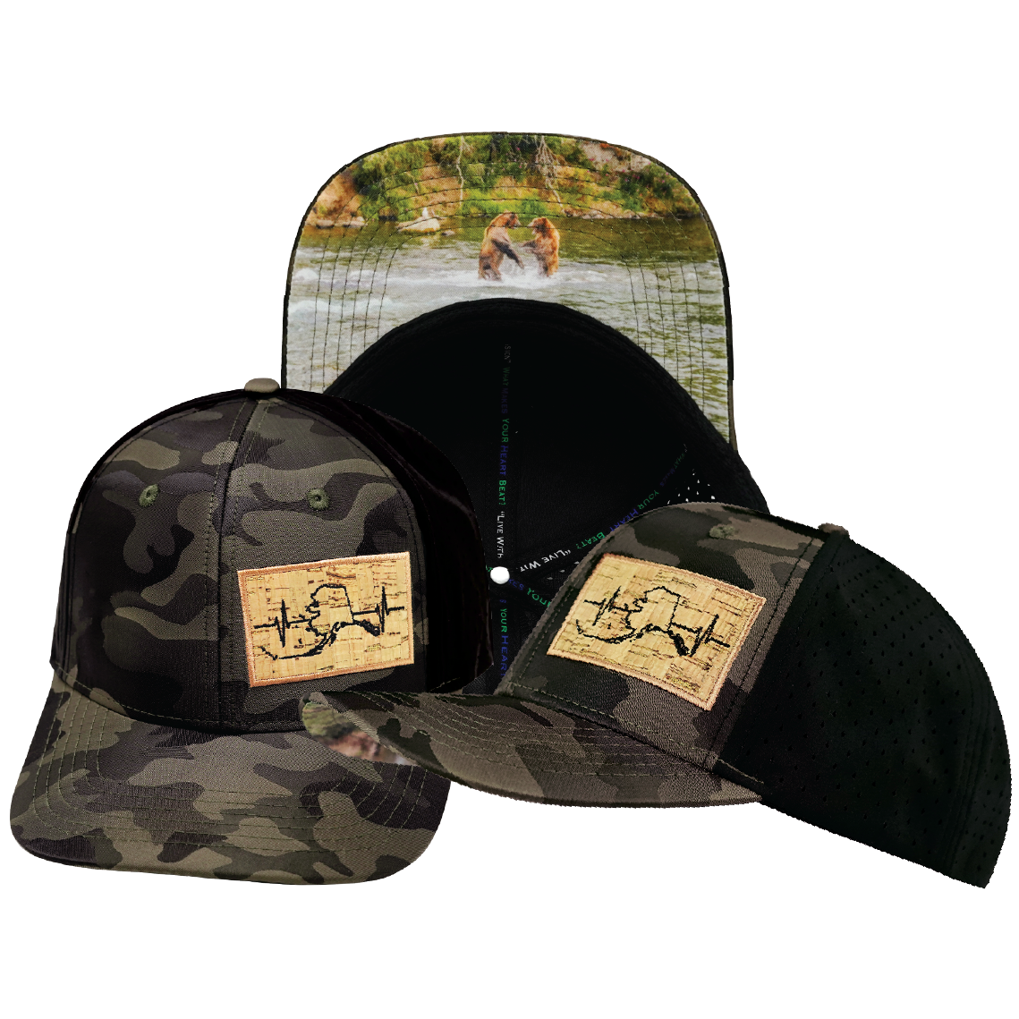 Alaska - 6 Panel - Tan Camo / Black - Laser Mesh (Unisex)