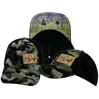 Alaska - 6 Panel - Shallow Fit - Pony Tail - Camo / Black - Laser Mesh (Unisex)
