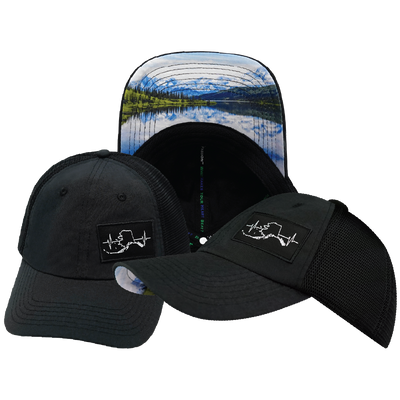 Alaska - 6 Panel - Unstructured - Black - Soft Trucker Mesh (Unisex)
