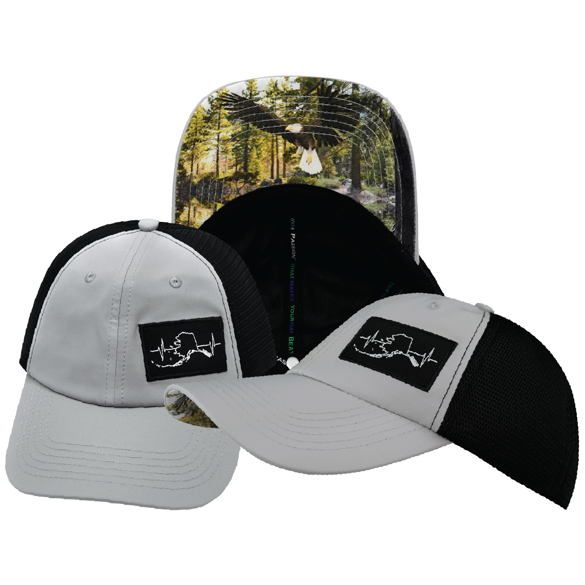 Alaska - 6 Panel - Unstructured - Gray / Black - Laser Mesh (Unisex)