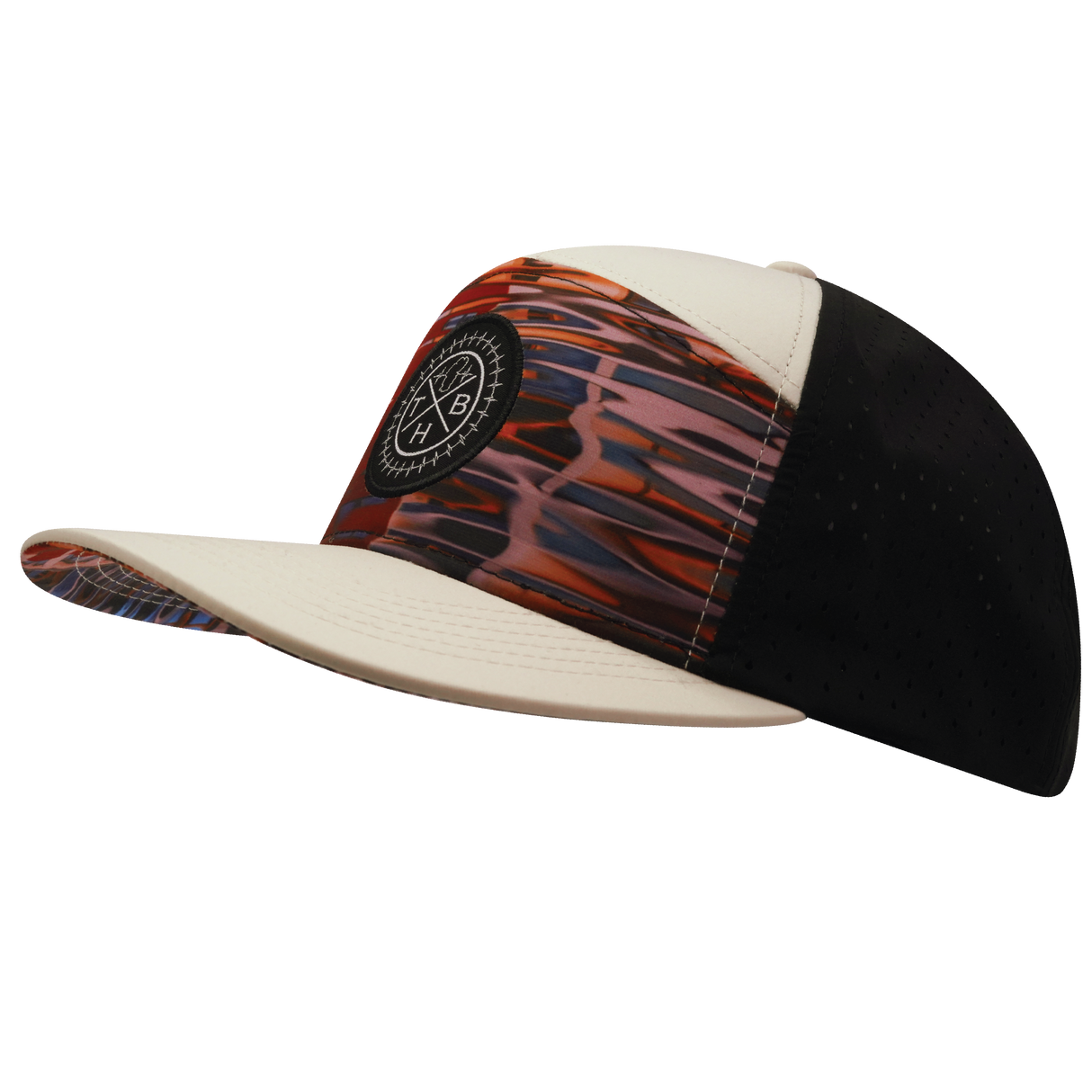 **YOUTH** THB - 7 Panel - Art Deco - Cream / Black - Laser Mesh (Unisex)