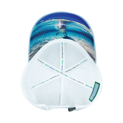 Beach - 6 Panel - Shallow Fit - Pony Tail - Light Blue / White - Laser Mesh (Unisex)