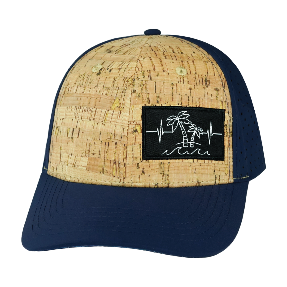 Beach - 6 Panel - Cork - Dark Blue - Laser Mesh (Unisex)