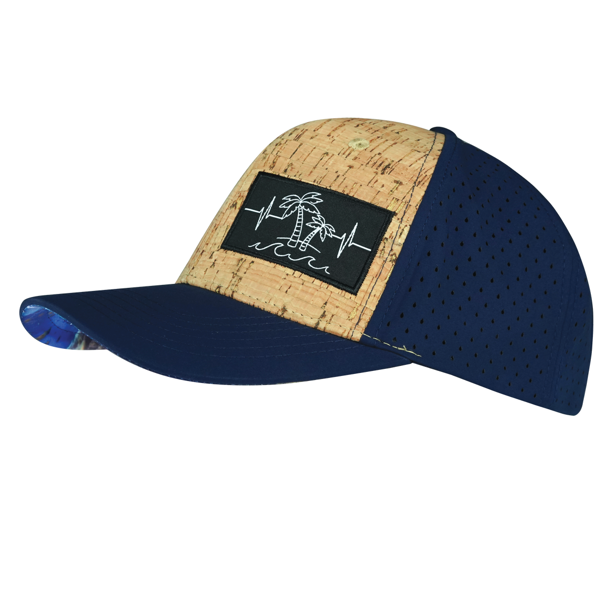 Beach - 6 Panel - Cork - Dark Blue - Laser Mesh (Unisex)