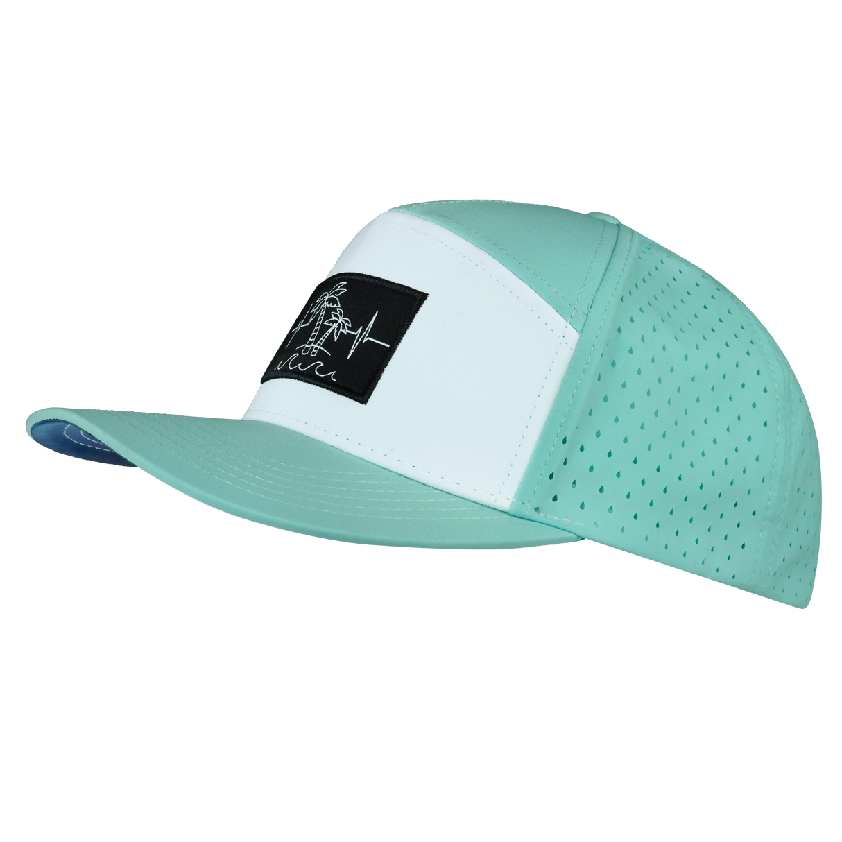 Beach - 7 Panel - Mint / White - Laser Mesh (Unisex)