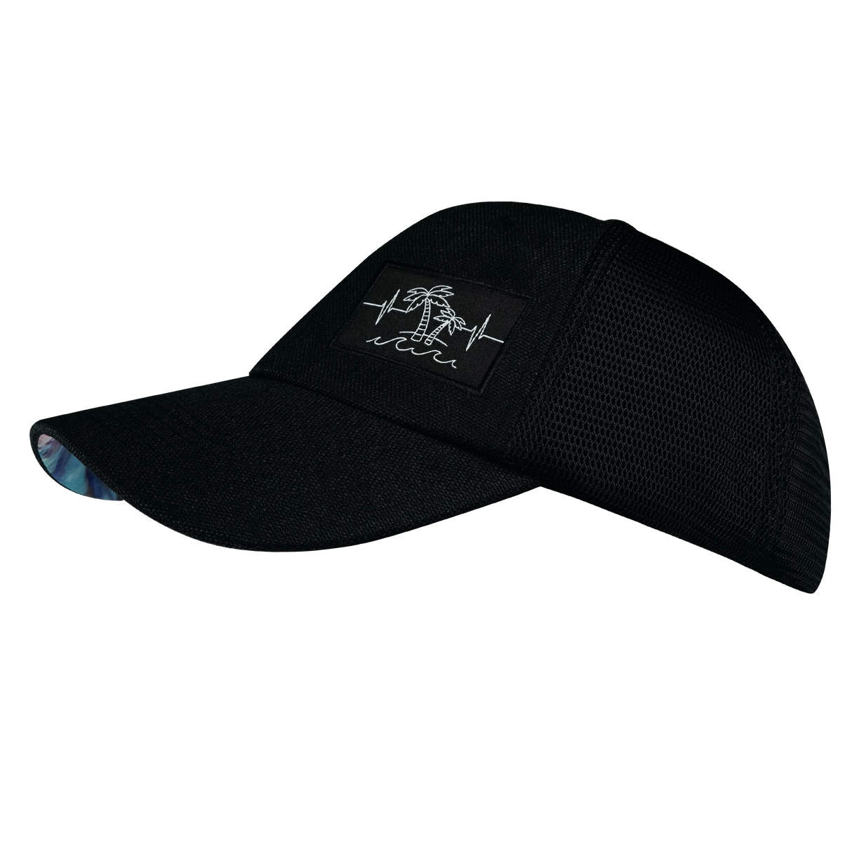 Beach - 6 Panel - Unstructured - Black Hemp / Black - Soft Trucker Mesh (Unisex)