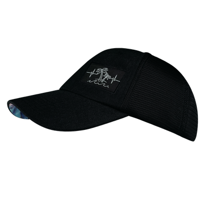 Beach - 6 Panel - Unstructured - Black Hemp / Black - Soft Trucker Mesh (Unisex)