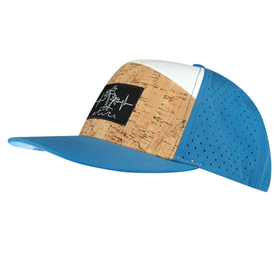 Beach - 7 Panel - Cork - Blue / White - Laser Mesh (Unisex)