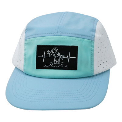 Beach - 5 Panel - Sporty - Unstructured - Baby Blue / Mint / White - Laser Mesh (Unisex)