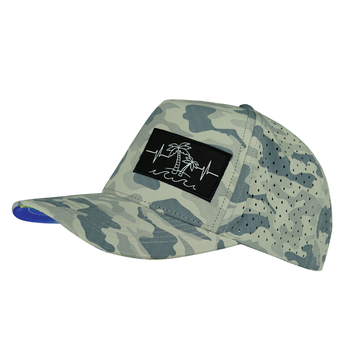 Beach - 5 Panel - Structured - Soft Gray Camo - Laser Mesh (Unisex)