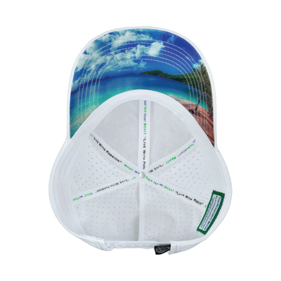Beach - 6 Panel - Shallow Fit - Pony Tail - Cork - White - Laser Mesh (Unisex)