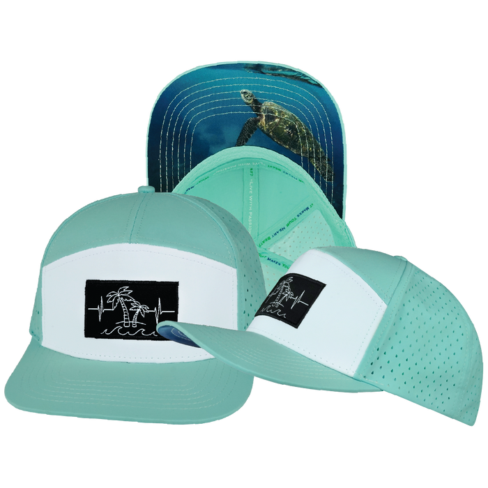 Beach - 7 Panel - Mint / White - Laser Mesh (Unisex)
