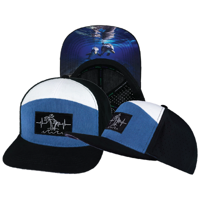 Beach - 7 Panel - Corduroy - Black / Blue / White - Laser Mesh (Unisex)