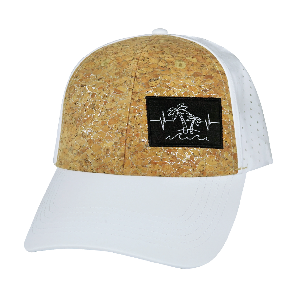 Beach - 6 Panel - Shallow Fit - Pony Tail - Cork - White - Laser Mesh (Unisex)
