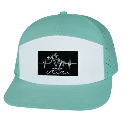 Beach - 7 Panel - Mint / White - Laser Mesh (Unisex)
