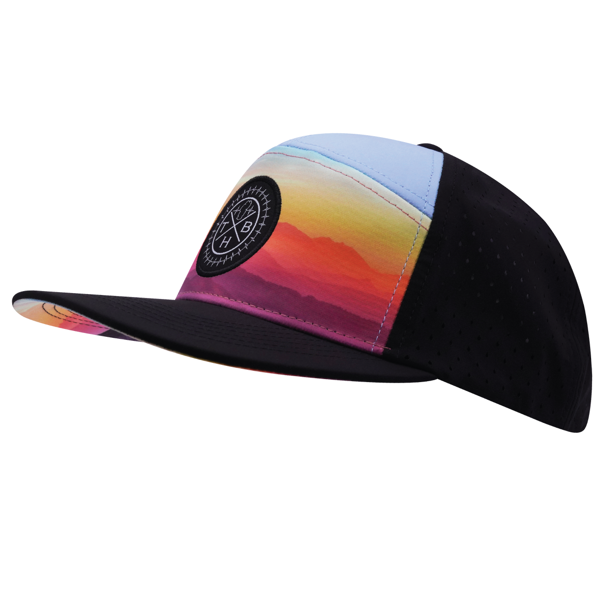 THB - 7 Panel - Blue Ridge - Black / Baby Blue - Laser Mesh (Unisex)