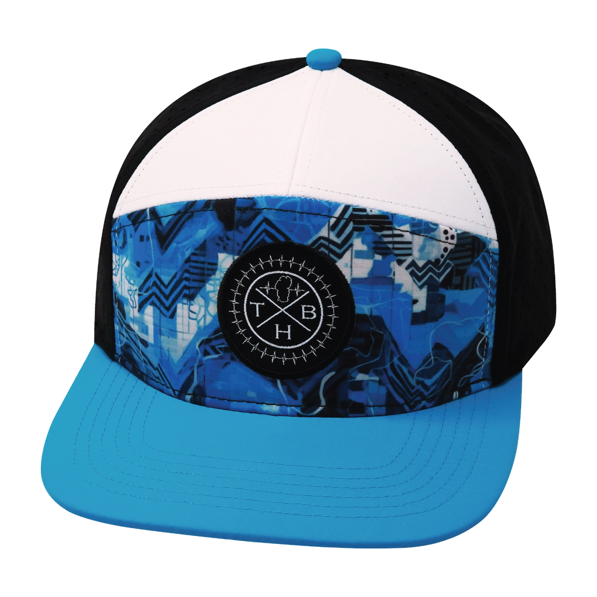 **YOUTH** THB - 7 Panel - Blue Shock - Neon Blue / White / Black - Laser Mesh (Unisex)