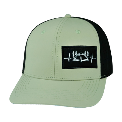 Camping - 6 Panel - Sage / Black - Laser Mesh (Unisex)