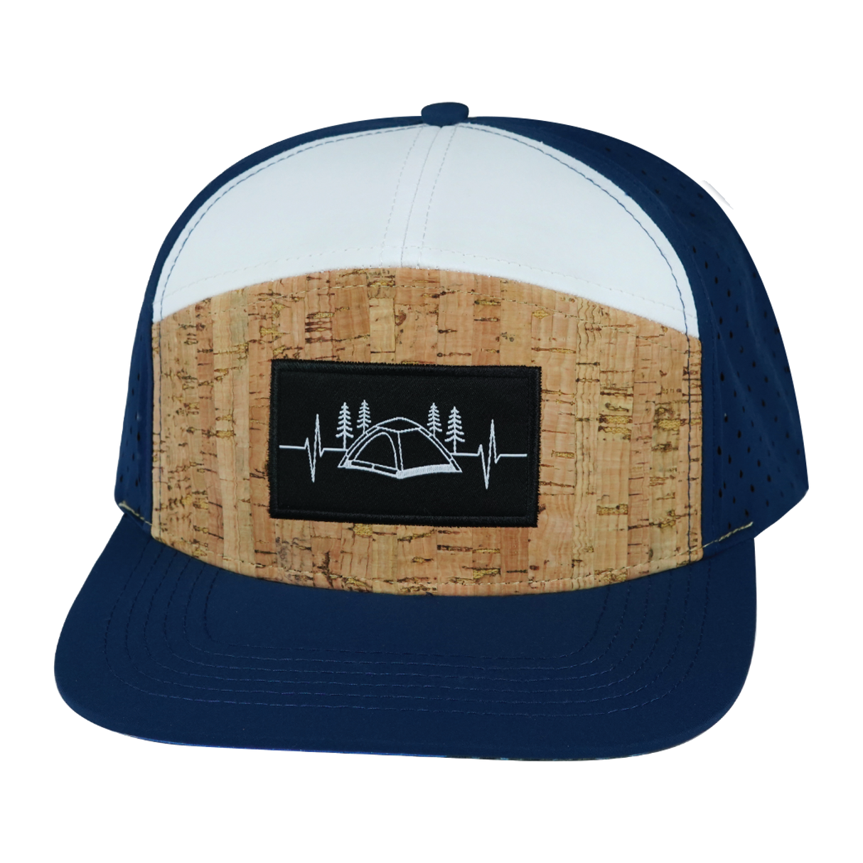 Camping - 7 Panel - Cork - Navy / White - Laser Mesh (Unisex)
