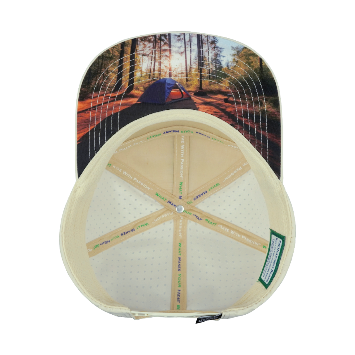 Camping - 7 Panel - Cream / Cream Camo - Laser Mesh (Unisex)