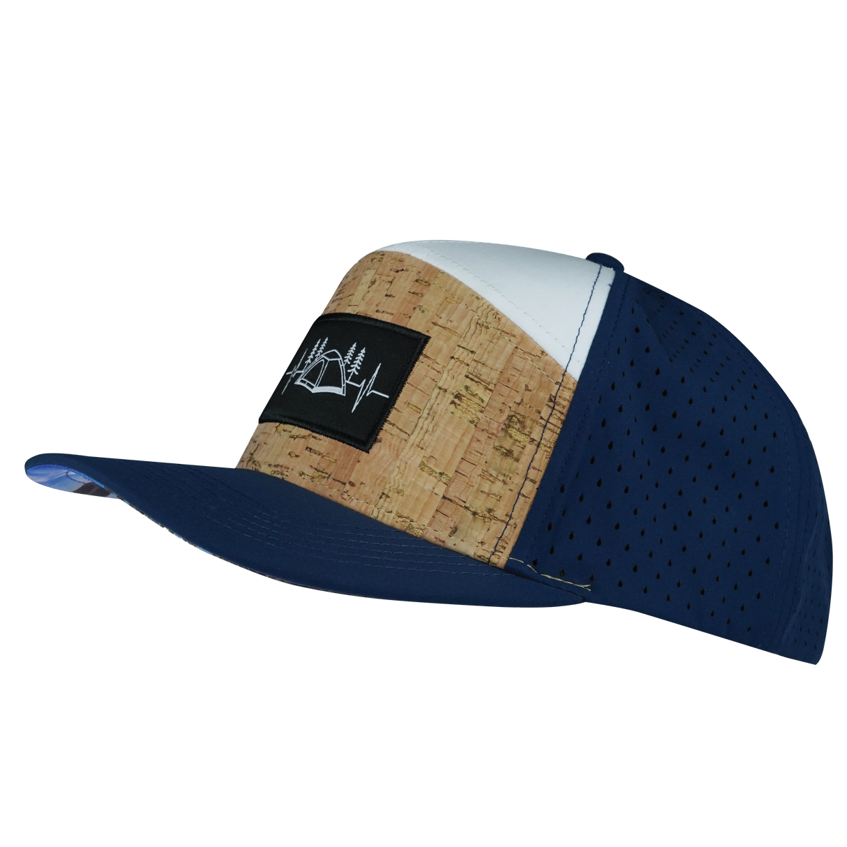 Camping - 7 Panel - Cork - Navy / White - Laser Mesh (Unisex)
