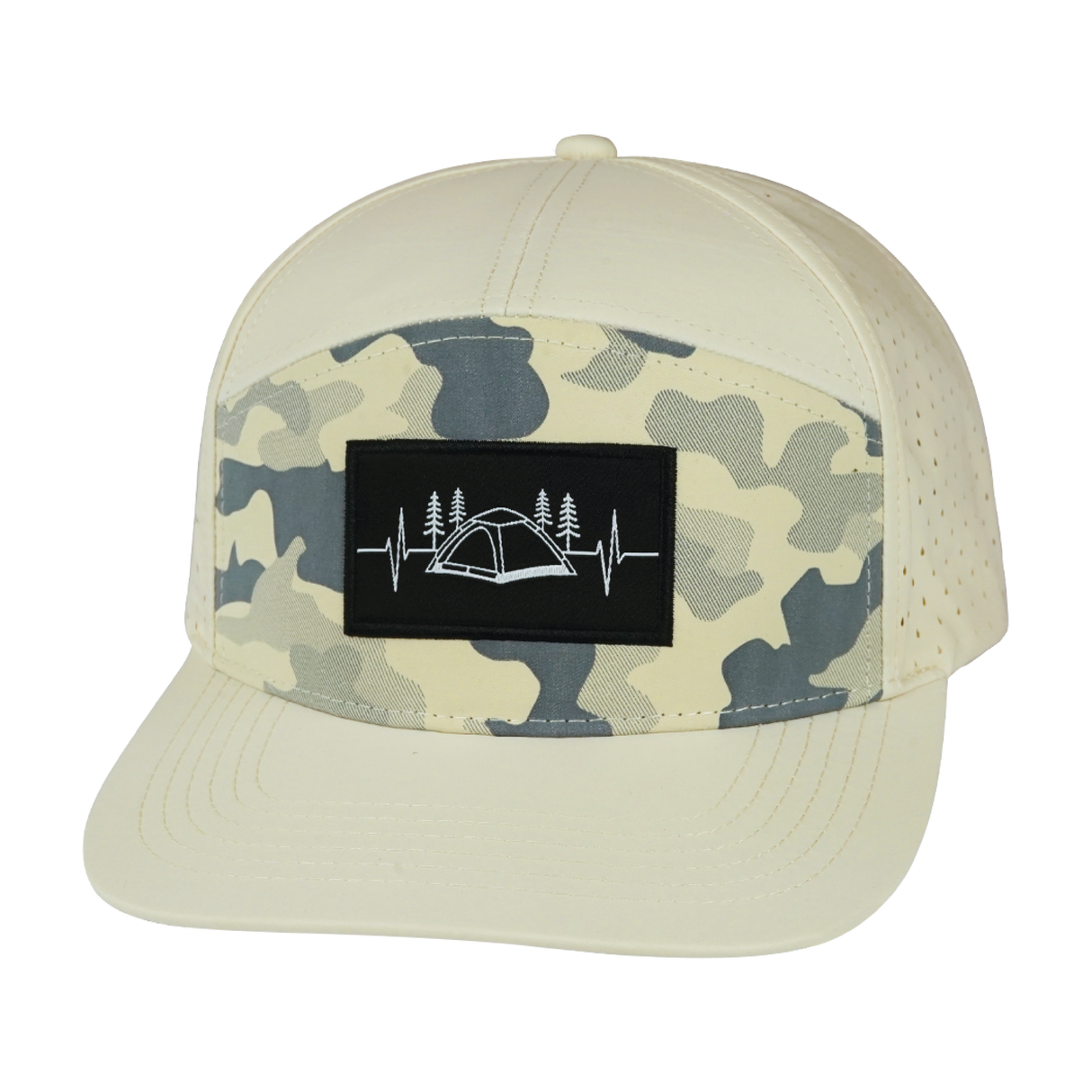 Camping - 7 Panel - Cream / Cream Camo - Laser Mesh (Unisex)