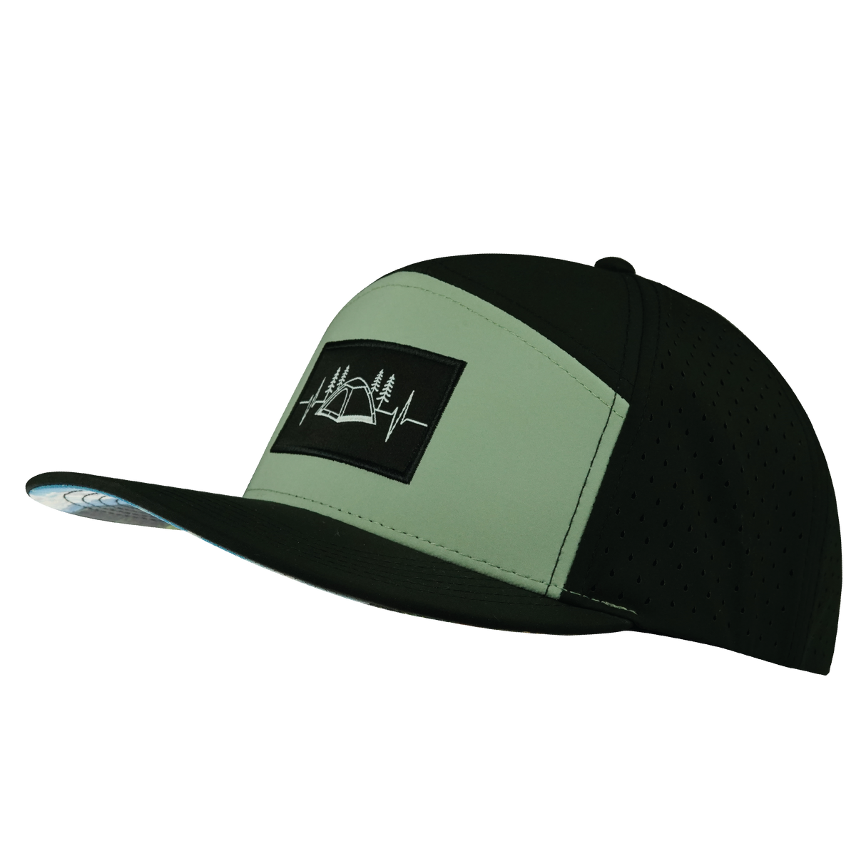 Camping - 7 Panel - Black / Sage - Laser Mesh (Unisex)