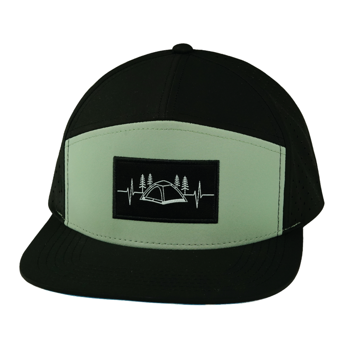 Camping - 7 Panel - Black / Sage - Laser Mesh (Unisex)