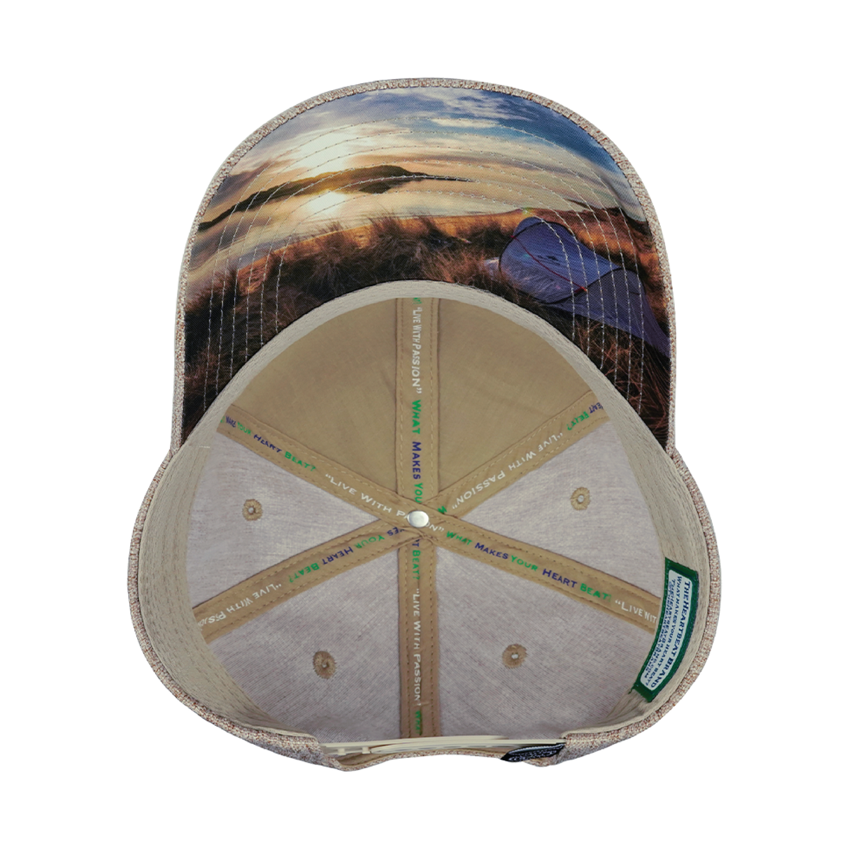 Camping - 6 Panel - Shallow Fit - Tan Hemp - Fabric Back (Unisex)