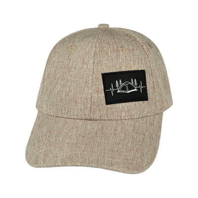 Camping - 6 Panel - Shallow Fit - Tan Hemp - Fabric Back (Unisex)