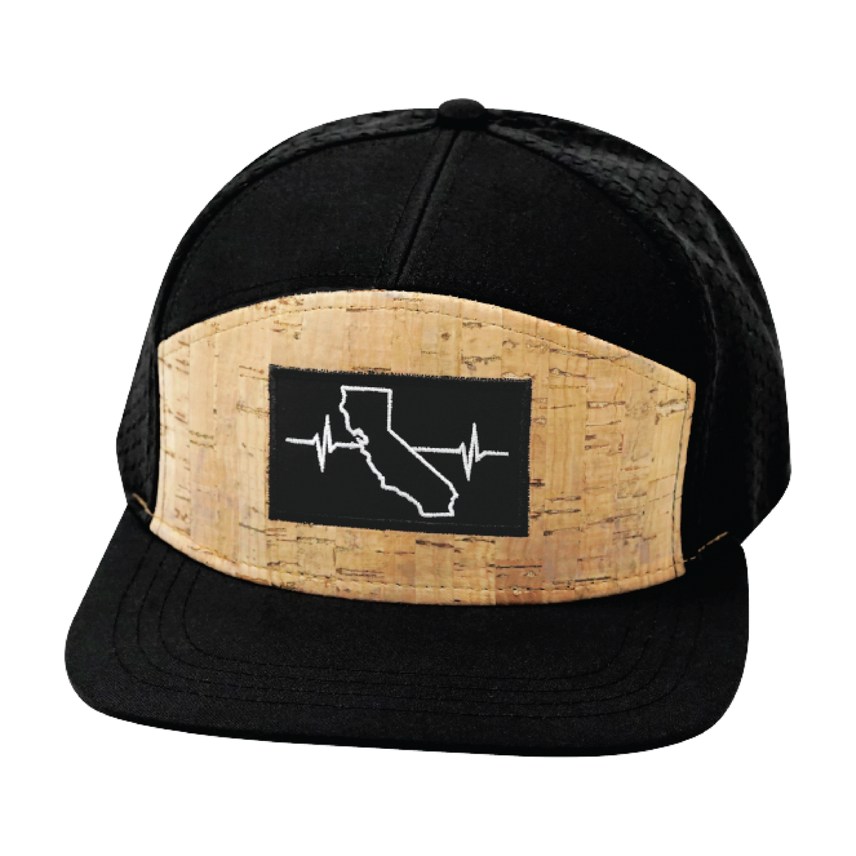 California - 7 Panel - Cork - Black - Jersey Mesh (Unisex)